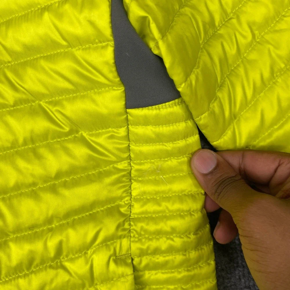 Eddie Bauer First Ascent Kids Down Puffer Jacket Neon Yellow Lime Size L 12